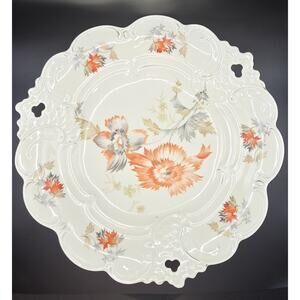Antique Johann Seltmann Vohenstrauss Bavaria Handpainted Orange Flowers Gorgeous